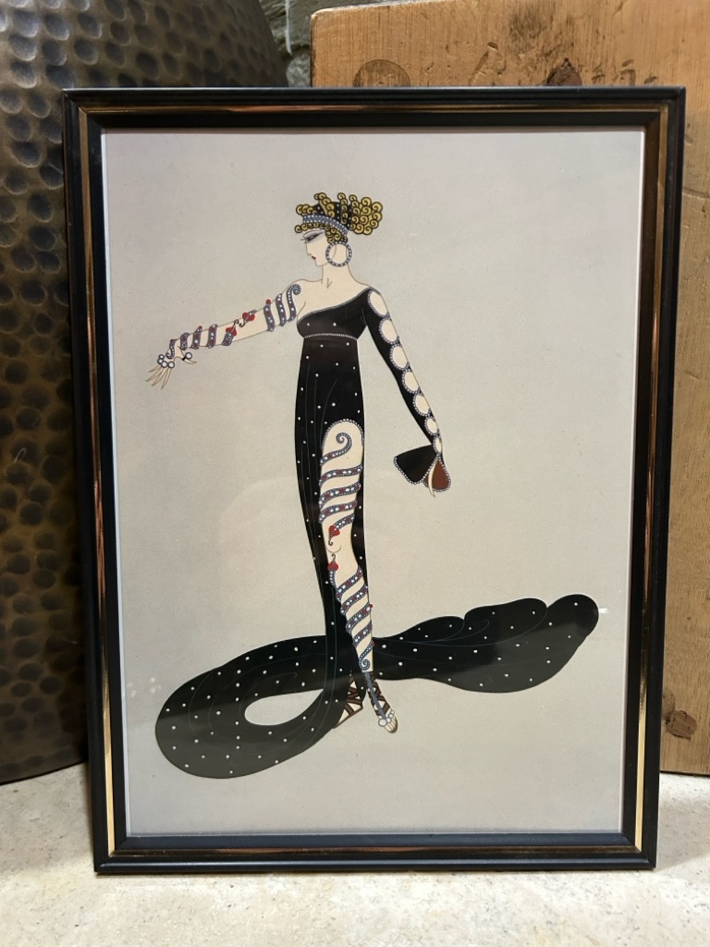 ERTE Vintage Book Print- "La Merveilleuse" Framed Art